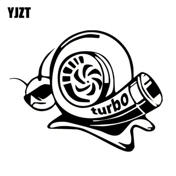 

YJZT 17.8CM*14.1CM Vinyl Decal Funny Car Sticker Turbo Super Snail Black Silver C10-00965