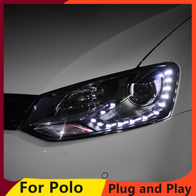 KOWELL Car Styling 2009 2015 for VW Polo Headlights New Polo LED Headlight Cruiser drl Lens