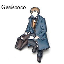 Fantastic Beasts Newt Scamander Pins for men women para Shirt Charm Coat insignia Clothes backpack medal Badges Brooches J0113 фигурка newt scamander 4 см