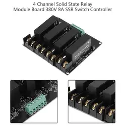 1 шт. 4 канала твердотельные реле модуль доска 380 В 8A ССР переключатель контроллер для Arduino твердотельные реле