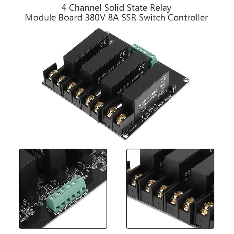

1pc 4 Channel Solid State Relay Module Board 380V 8A SSR Switch Controller for Arduino Solid State Relay