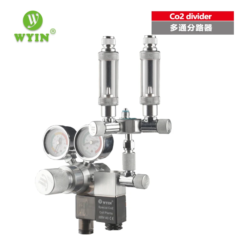 

WYIN Stainless Steel Aquarium Multi Way CO2 Distributor Splitter Needle Valve, Check Valve Bubble Counter for Solenoid Regulator