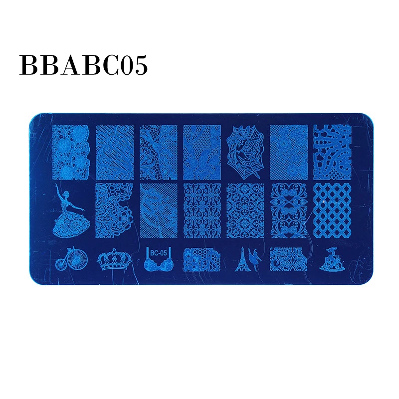 Bittb пилочки для ногтей художественные штампы пластины цветочный животный узор для ногтей штамп шаблон изображения пластины трафаретные гвозди дизайн красота инструмент наборы - Цвет: BBABC05