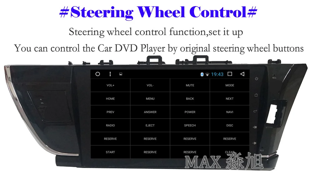 Clearance MAX 2G 32G Android 8.1 Car DVD Player for Toyota corolla 2014 2015 2016 Right Drive Car Radio RDS Bluetooth 4G WiFi SWC GPS Map 10
