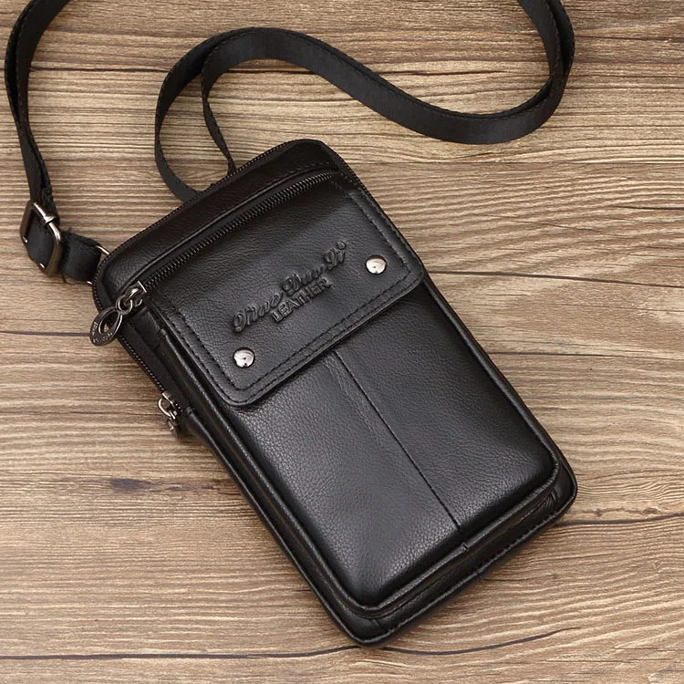 Сумка из натуральной кожи с зажимом для ремня, поясная сумочка, чехол для Oukitel WP2, водонепроницаемая сумка 6," для телефона, сумки - Цвет: black