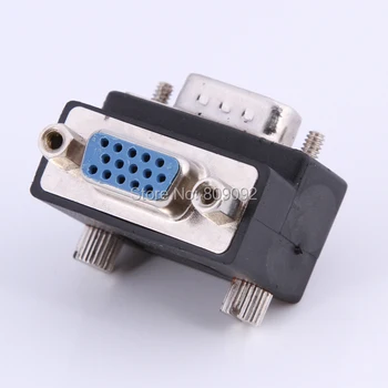 

New Right Angle 90 Degree 15 Pin VGA SVGA Male to VGA Female Adapter Converter
