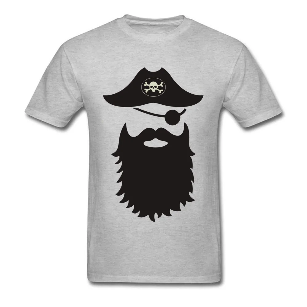 Normal Bearded Pirate Men T Shirts Prevailing VALENTINE DAY Short Sleeve Crew Neck Pure Cotton Tops Shirts Summer Tops Shirt Bearded Pirate grey