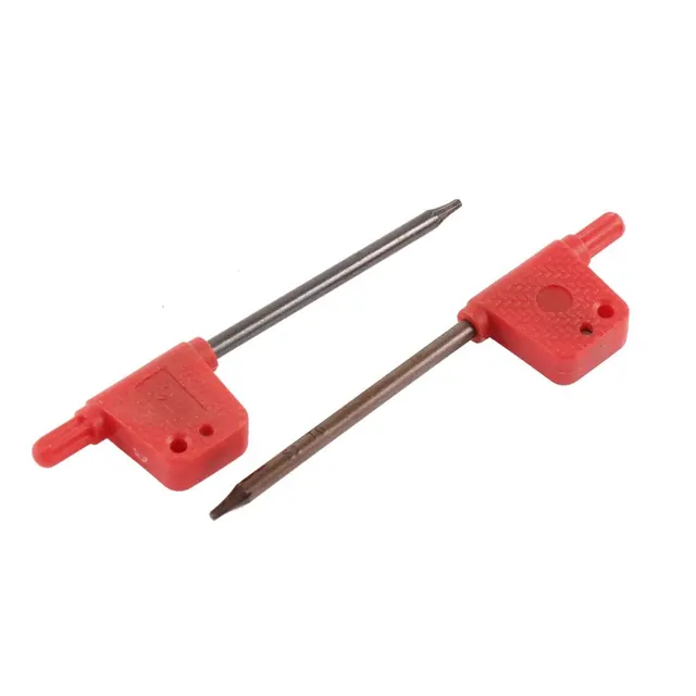 Uxcell Hot Sale 2pcs Plastic Handle Flag Type T6 Torx Key Wrench Spanner Red