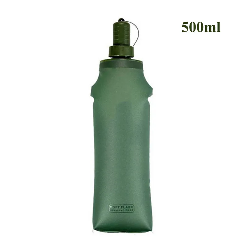 250 мл/500 мл Складная термополиуретановая Спортивная бутылка для активного отдыха, мягкая гидрофляга, складная бутылка для воды для бега, кемпинга, пешего туризма, велосипеда - Цвет: 500 ML