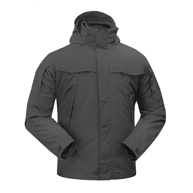 Открытый водонепроницаемый Толстая теплая куртка с капюшоном+ подкладка; комплект из 2 предметов теплый тренировочный Велосипеды восхождение тепловой тактическая куртка для детей в возрасте от 3 в 1 Топ