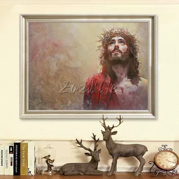 

Jesus Christ Jesus Canvas Posters and Prints Wall Art Pictures for living room Home Decor cuadros decoracion Oil painting 81