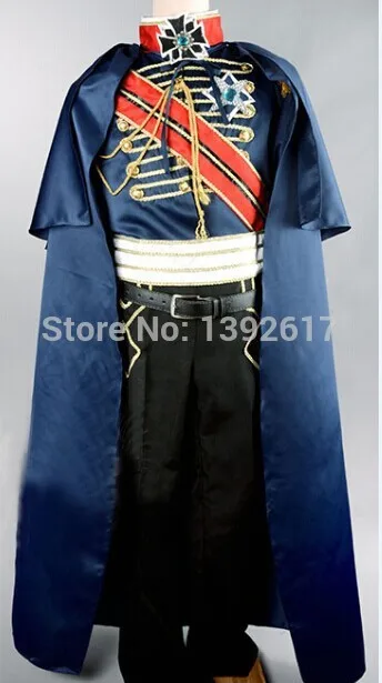 

adult blue/white mens period costume cloak/Medieval Renaissance stage performance /Prince charming fairy tale William /civil war