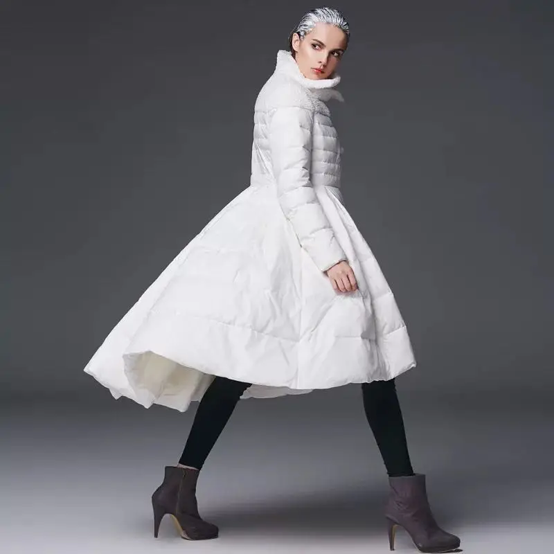 

fashion high quality Women's 2017 Winter Long Outerwear 90% Duck Down Coat Long Quilted Jacket Warm Down Coat Warm/80988-1