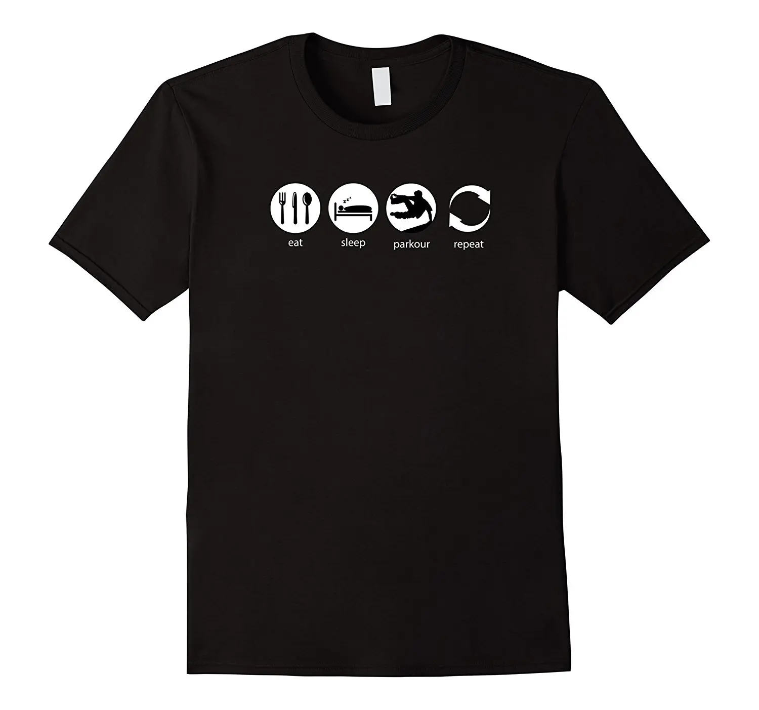 2019 New Summer Cool Tee Shirt Eat Sleep Parkour Repeat Gear &ampamp T-Shirts With Funny Sayings Cotton T-shirt |