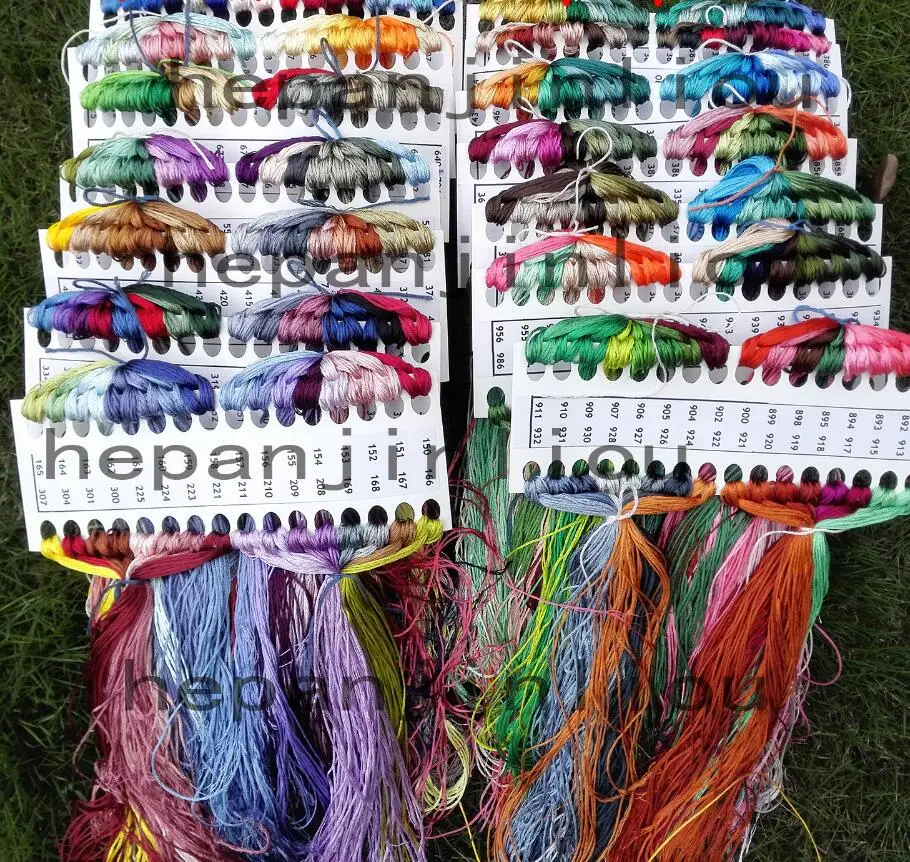 447pcs/ lot colorful silk thread fixed 447 colors cross stitch same