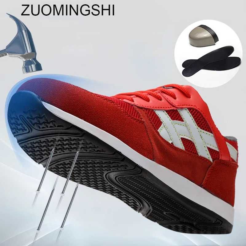 

Men's Work Safety Shoes Steel Toe bot men Breathable Safety Boots Men Protective Footwear Safety Sneakers Big Size
