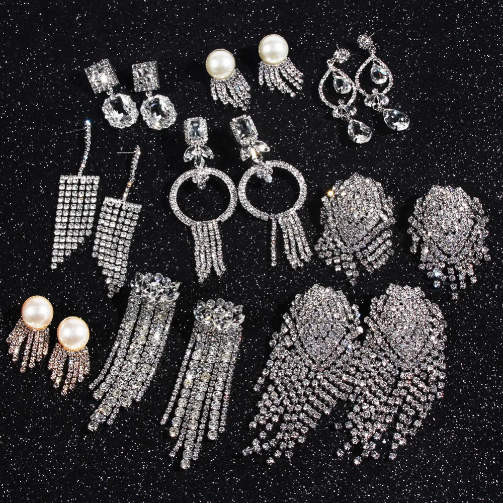 

Best Lady ZA Boho Fringed Glass Drop Earrings For Women Korean Wedding Shiny Dangle Statement Earrings Jewelry Valentine Gifts
