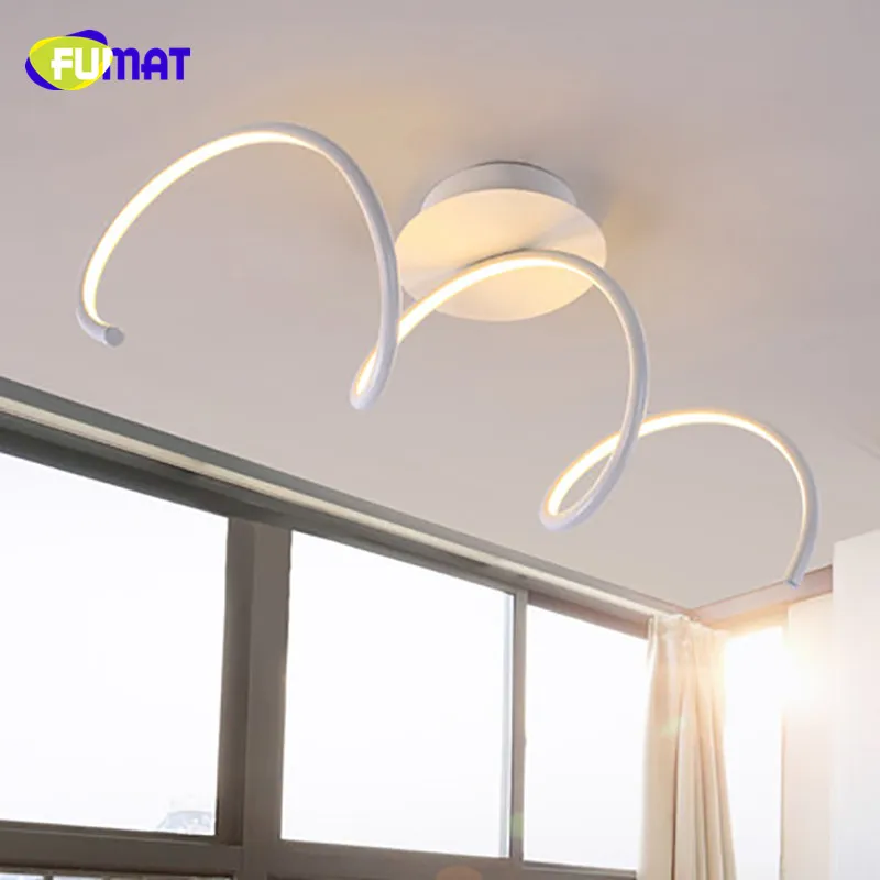 Fumat blanco aluminio LED Luces de techo comedor iluminación salón dormitorio techo Lámparas bar arte luminarias para Teto