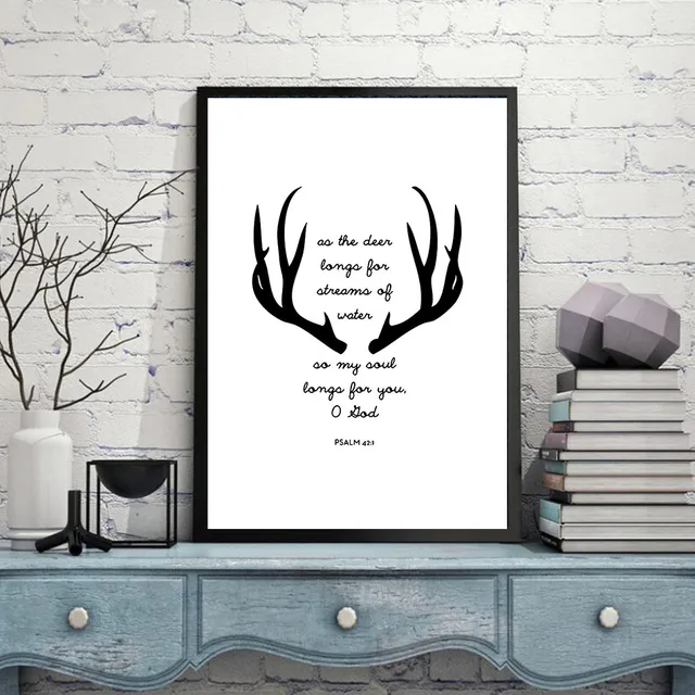Modern Simple Black And White Antlers Quotes Wall Art Decorative Modern Simple Black And White Antlers Quotes Wall Art Decorative Paintings Canvas Pictures For Living