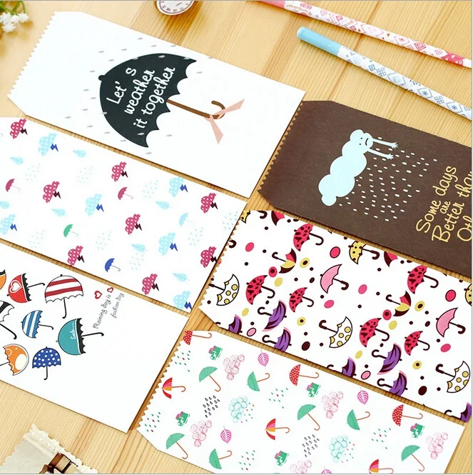 

5pcs/pack Romatic Raining Day Envelope Greeting Gift envelope school office supplies