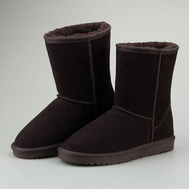 Повседневные Классические детские зимние сапоги из натуральной кожи с эффектом потертости; теплая зимняя обувь для мальчиков и девочек - Цвет: Z5825 Coffee