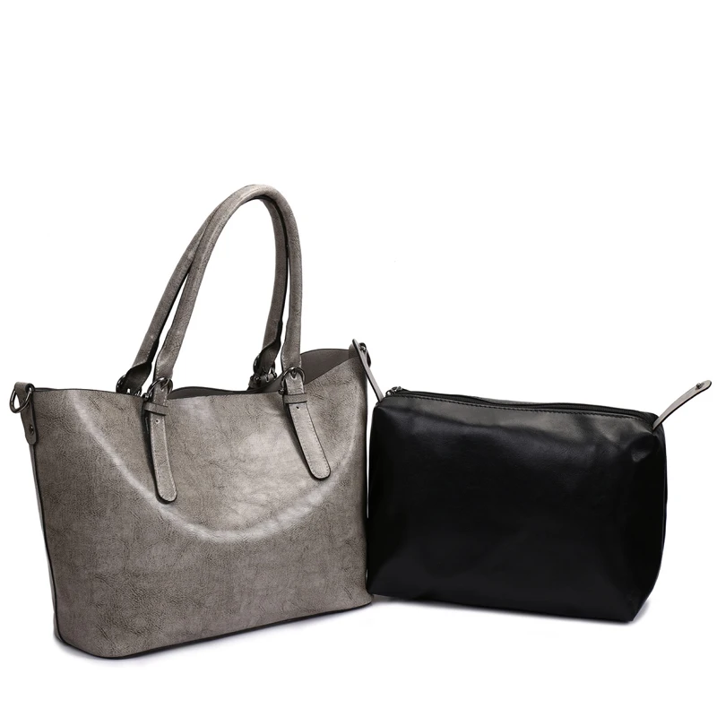 

Women Bag Set Top-Handle Big Capacity Female solid Handbag Fashion Shoulder Bag Purse Ladies PU Leather Crossbody Bag