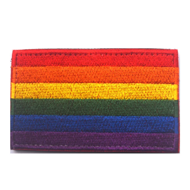 RAINBOW flag PACE GAY LESBIAN PRIDE LBGT Gay Pride EMBROIDERED WORLD Patch for cloth backpack | Дом и сад
