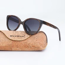 BerWer gafas de sol de madera bambú marco gafas, lentes polarizadas, gafas Vintage diseño sol tonos UV400 protección