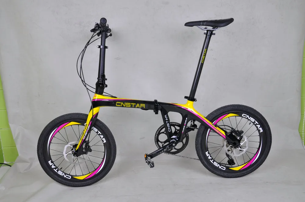 Best cheapest China 100% full carbon 20 inch folding bicycle 3k matt custom design complete folding bike Mini portable road bike 18