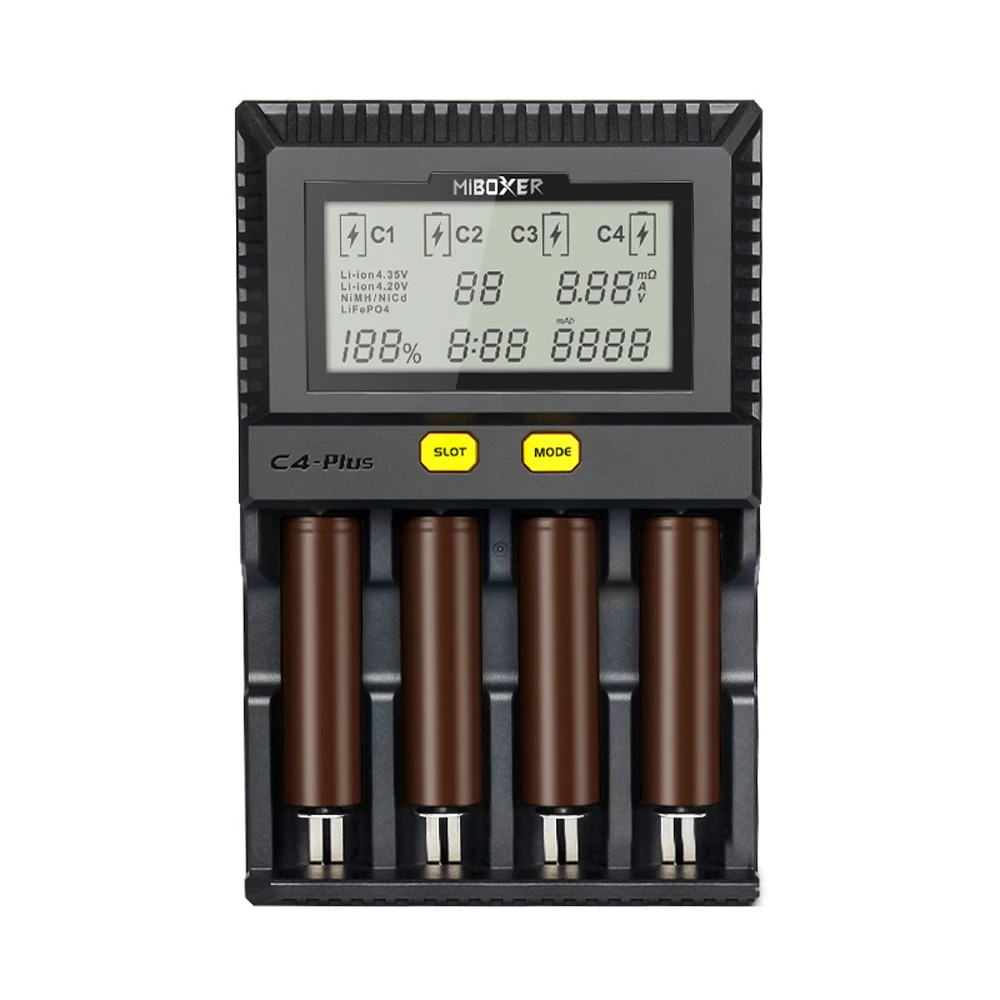 

MiBOXER C4-plus Intelligent Universal 2.5A 4 Bay LCD Display Battery Charger