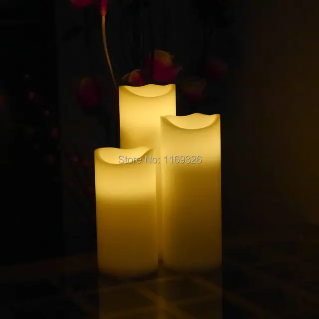 Electronic 2016 New Giant candles LED wax battery operated pillar