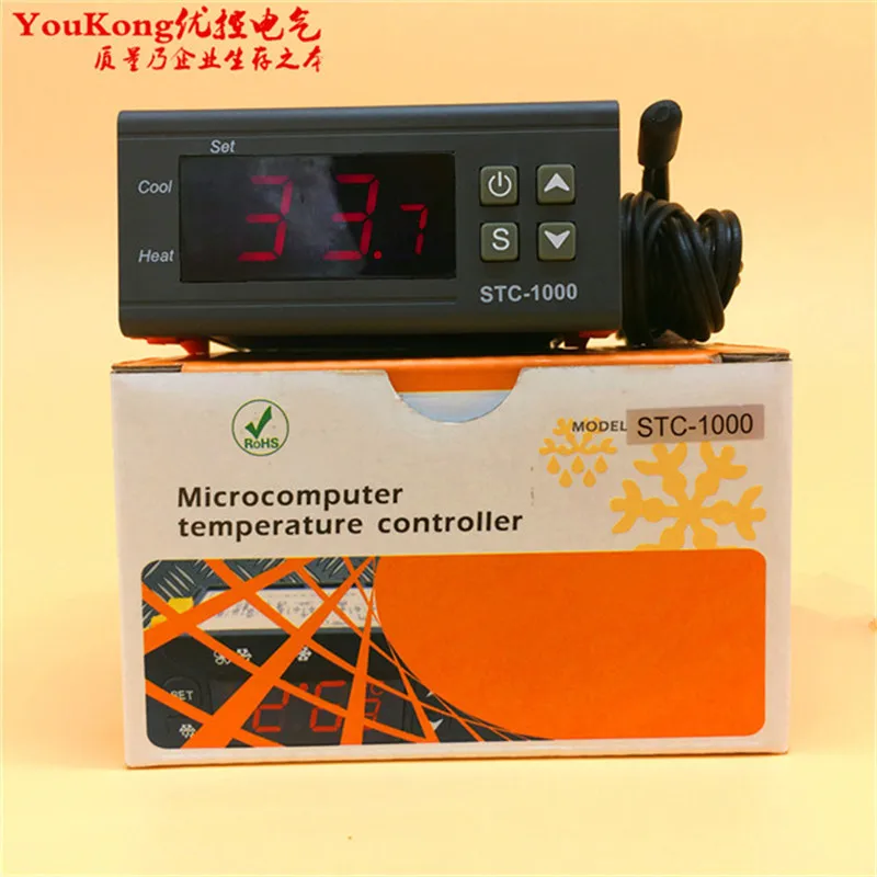 STC-1000 A-400P версия цифровой регулятор температуры цифровой светодиодный регулятор температуры 220 В Термостат Датчик 2 релейный выход