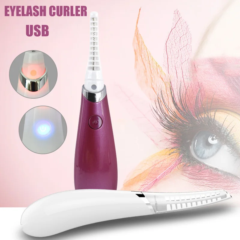 

High Quality Mini Electric Heated Eyelash Curler USB Rechargeable Portable Makeup Tool for Women