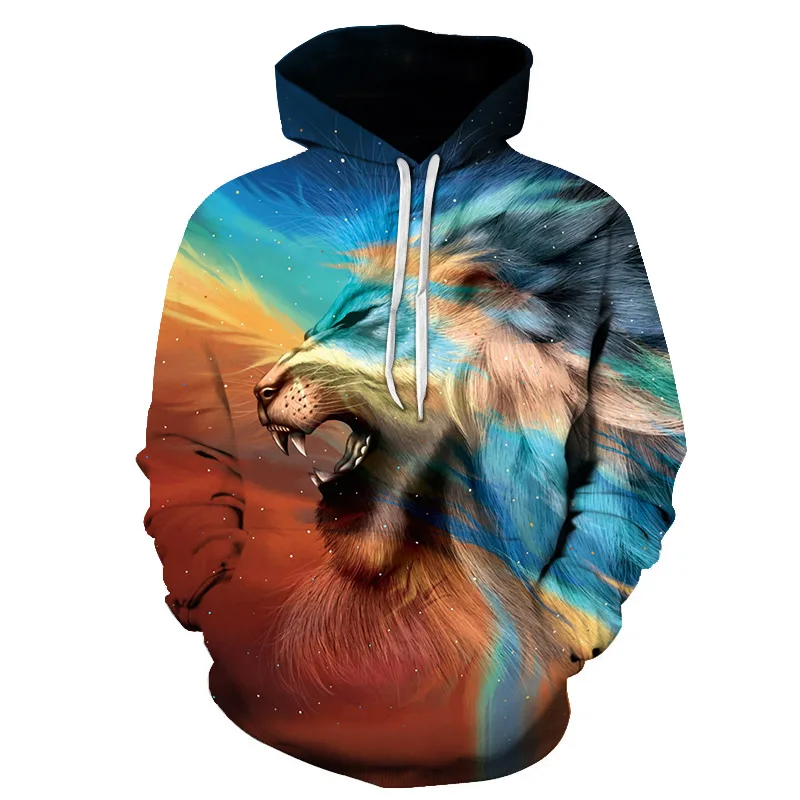 

ZUTTER new fashion men's clothing / women's 3d sweatshirt printing color cool lion sweatshirt fashion street hoodie S-6XL