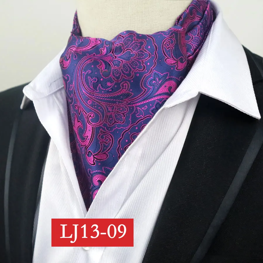 YISHLINE хит, мужской галстук Аскот, галстук, шелк, фиолетовый, черный, красный, Пейсли, Цветочный, для джентльмена, самостоятельно завязывается, модный галстук - Цвет: LJ13-9