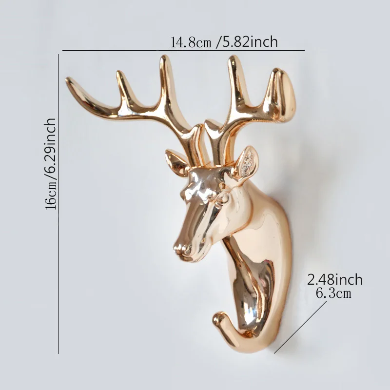 Аксессуары для украшения дома статуя голова оленя абстрактная Геометрическая Скульптура Декор стены комнаты смола олень и наклейка на стену олень - Цвет: Gold-plated deer