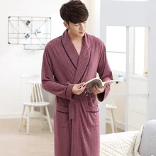 Горячая мужской длинный теплый хлопковый Халат мужской зимний супер мягкий хлопковый банный халат-кимоно мужской Халат мужские халаты