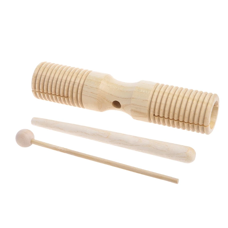 

Two Tone Wood Block Beater 2-tone Woodblock Guiro Wooden Handle Percussion Toy New