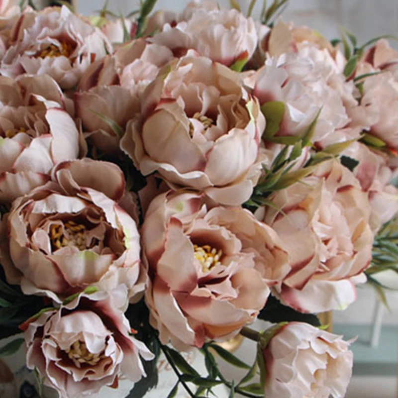 8 Head Mini Artificial Peony Silk Flowers Bouquet European for Wedding Bride Party Fake Flowers Bouquet Home Garden Decoration 8 Head Mini Artificial Peony Silk Flowers Bouquet European for Wedding Bride Party Fake Flowers Bouquet Home Garden Decoration