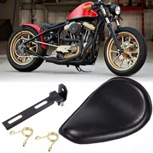 Кожаный и стальной кронштейн Softail Solo Seat Для Harley Honda Yamaha Sportster Bobber