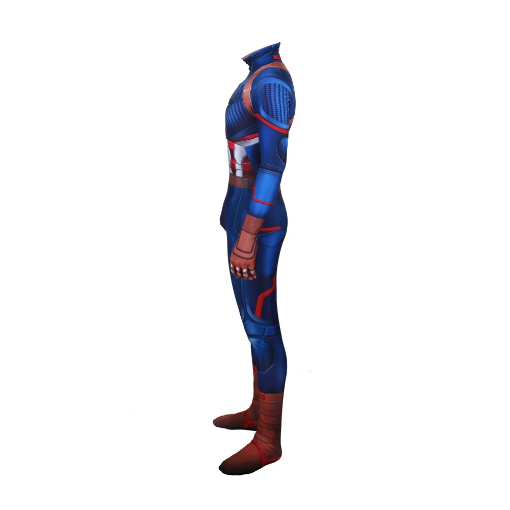 Капитан Америка Косплей-костюм супергерой Steven Rogers Zentai боди костюм комбинезоны