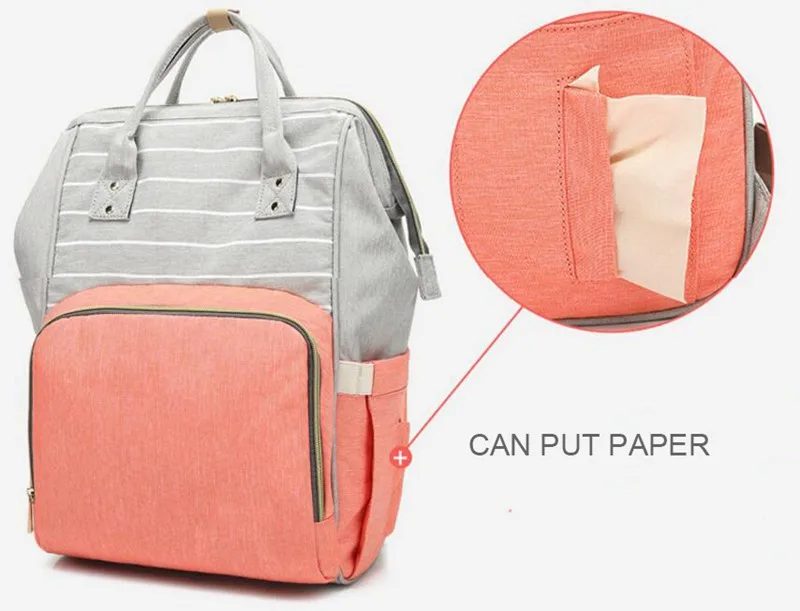 CROAL CHERIE Striped Baby Care Diaper Bag Backpack Organizer High Capacity Changing Nappy Bag For Mom Backpack 274215cm (12)