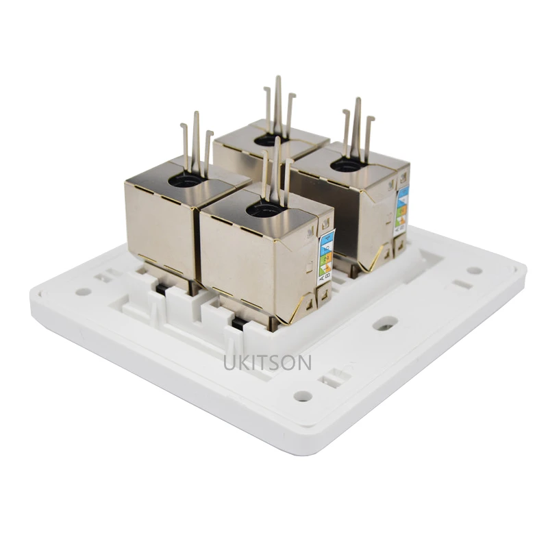 4 Ports Shield CAT6 RJ45 Wall Plate pic 3