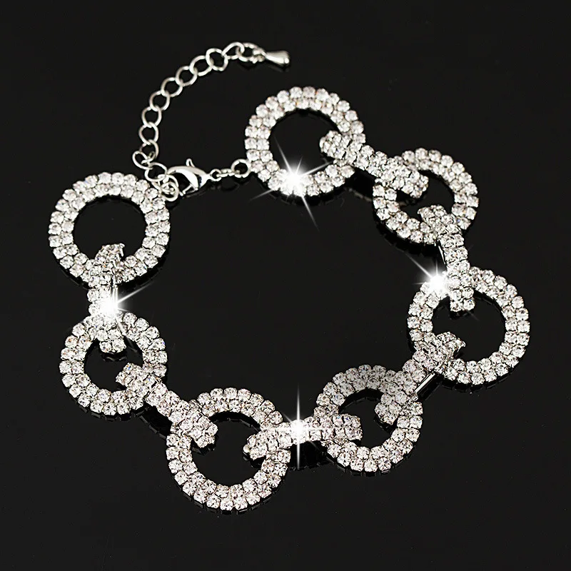 

Silver Color Chain Link Bracelet for Women Ladies Shining Cubic Zircon Crystal Jewelry Gift Wholesale Price