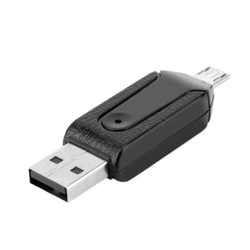 Мини USB 2,0 Micro USB кард-ридер для Micro SD карты TF карта адаптер Plug Play красочный выбор для ноутбука ПК для huawei Andriod - Цвет: Черный