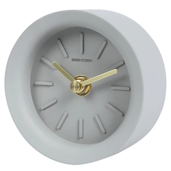 

Simple Nordic Industrial Style Table Clock Non-Ticking Desk Clock For Home Office Decor Cement Desk Clocks Decoration - Grey