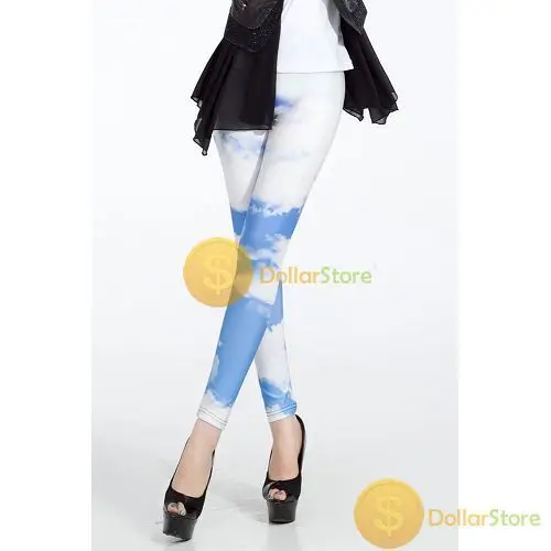 Fashion Sunny Sky Printed Legging Blue 