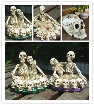 

Skull Cigarette Ashtray Creative Halloween Horror Decoration Resin Smoking Ashtray For Cars And Home Desk Cigar ashtry CL1901200