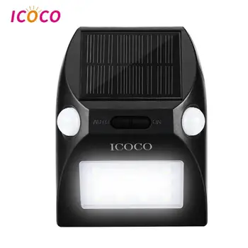 

ICOCO 12LED Outdoor Motion Sensor Solar Lights Wide Angle Design with White & Red Color Adjustable Brightness 2 Motion Heads