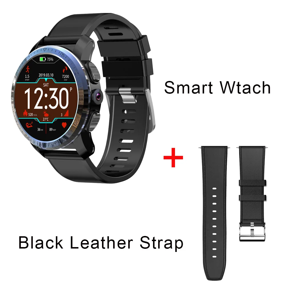 Смарт-часы KOSPET Optimus Pro 4G для мужчин Android 7.1.1 3GB32GB 800mAh батарея 1,3" 8.0MP камера gps WiFi Bluetooth 4,0 телефон часы - Цвет: Add Black Strap